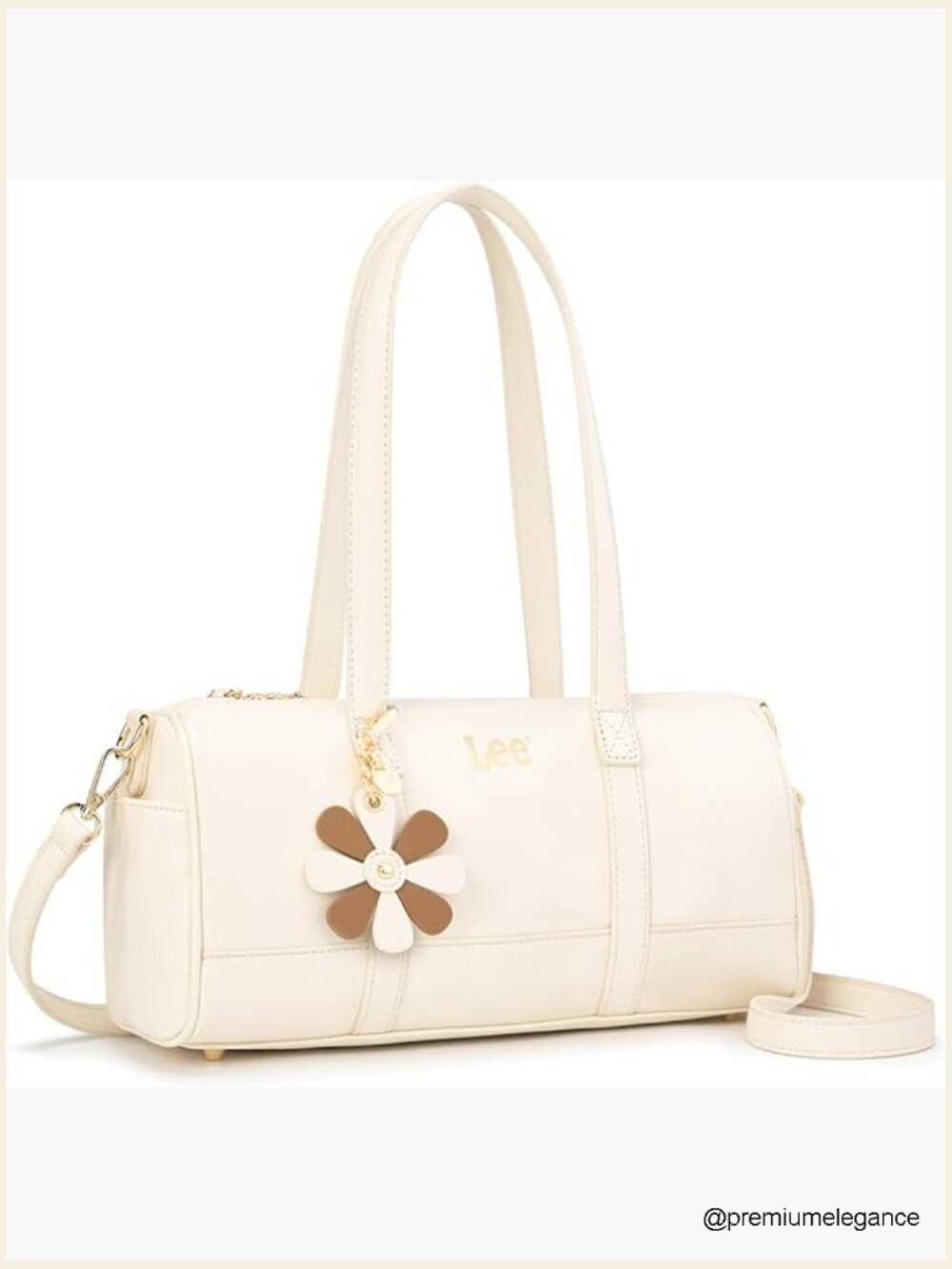 Vegan Leather Crossbody Satchel with Adjustable Strap, 12.5" x 5.8"
